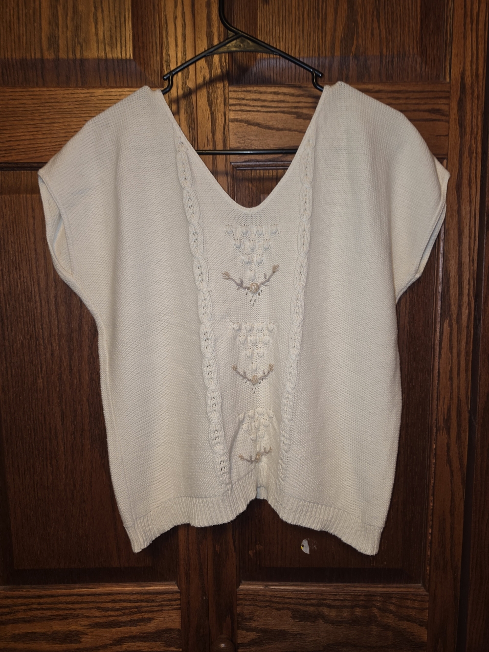 Vintage Beldoch Popper Embroidered Knit Top Cottagecore Grandmacore
